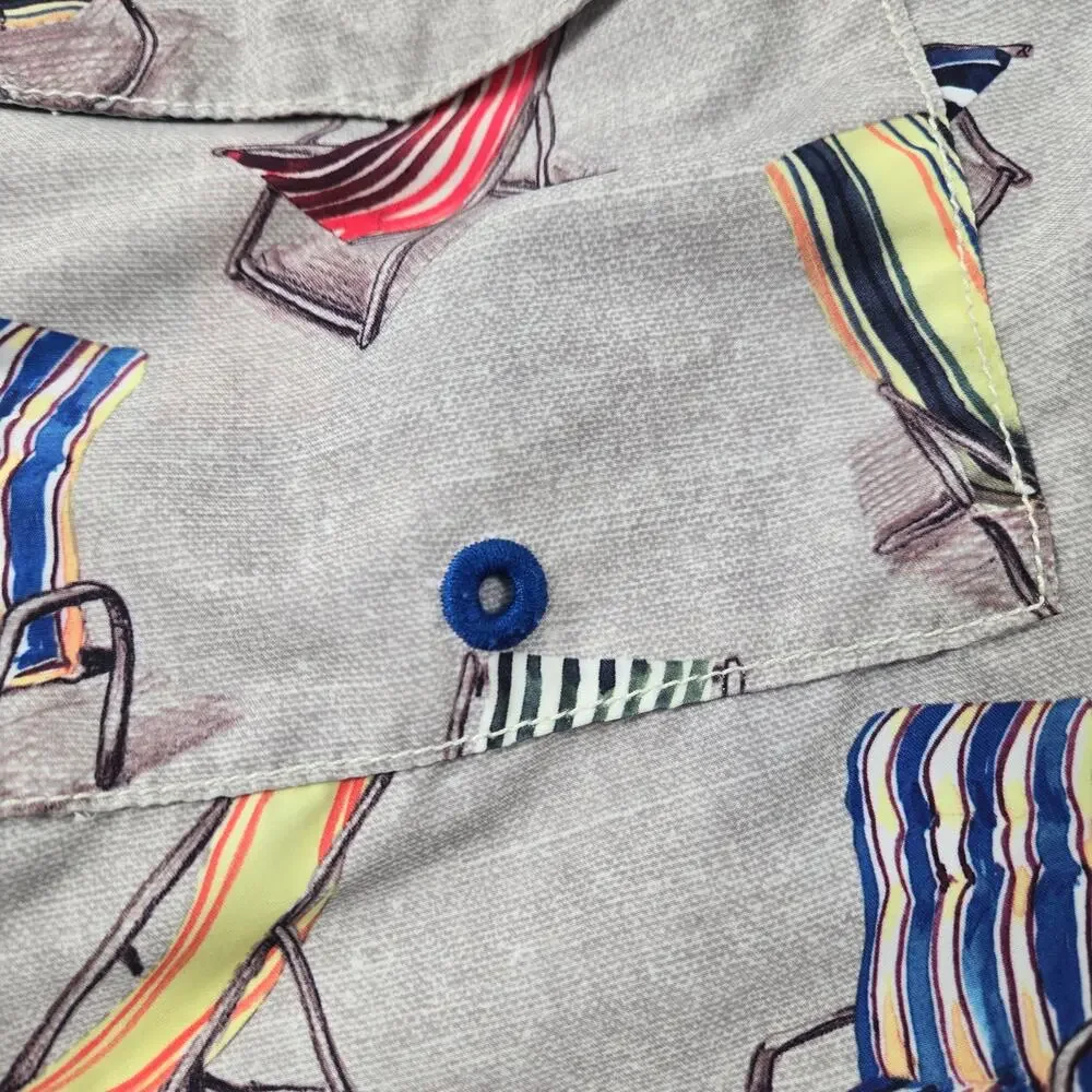 Tommy Bahama Relax Men's Swim Shorts Naples Novelty Beach Chair Print Lined XXL